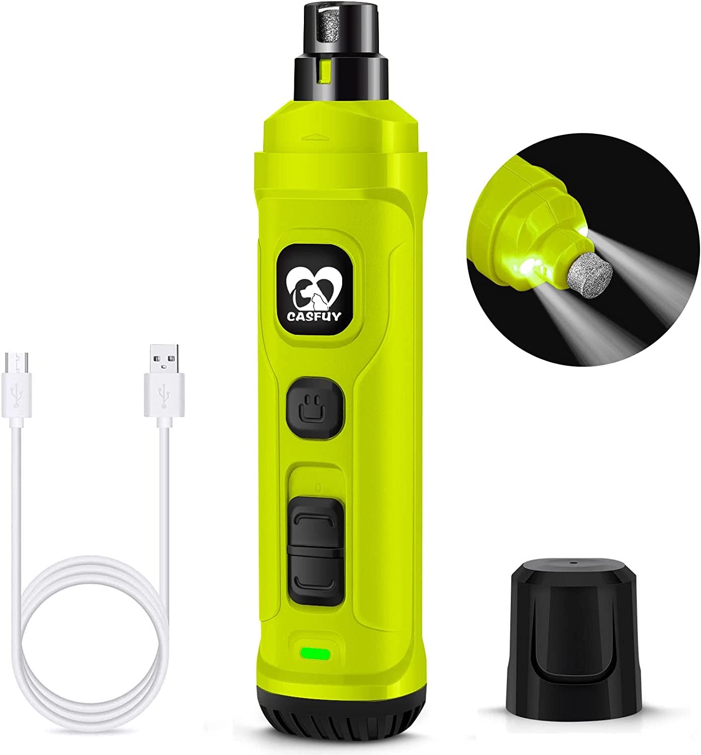 🐾✨ Dog Nail Grinder with 2 LED Lights — Quiet, Powerful, Painless Grooming for Dogs & Cats