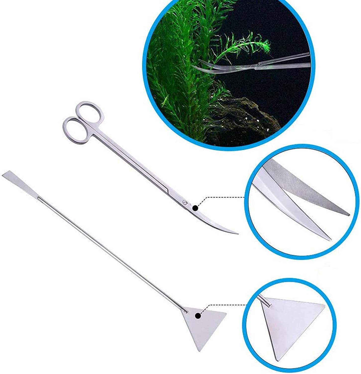 4‑in‑1 Aquascaping Tool Kit 🌿🐠 Stainless Steel Tweezers, Scissors & Spatula Set