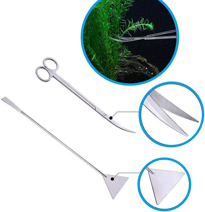 4‑in‑1 Aquascaping Tool Kit 🌿🐠 Stainless Steel Tweezers, Scissors & Spatula Set