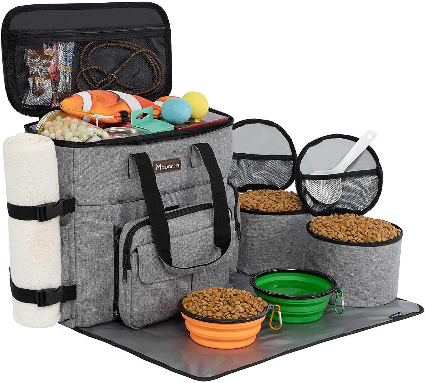 Modoker Dog Travel Bag ✈️🐾 Airline‑Approved Weekend Organizer w/ Bowls & Food Bags