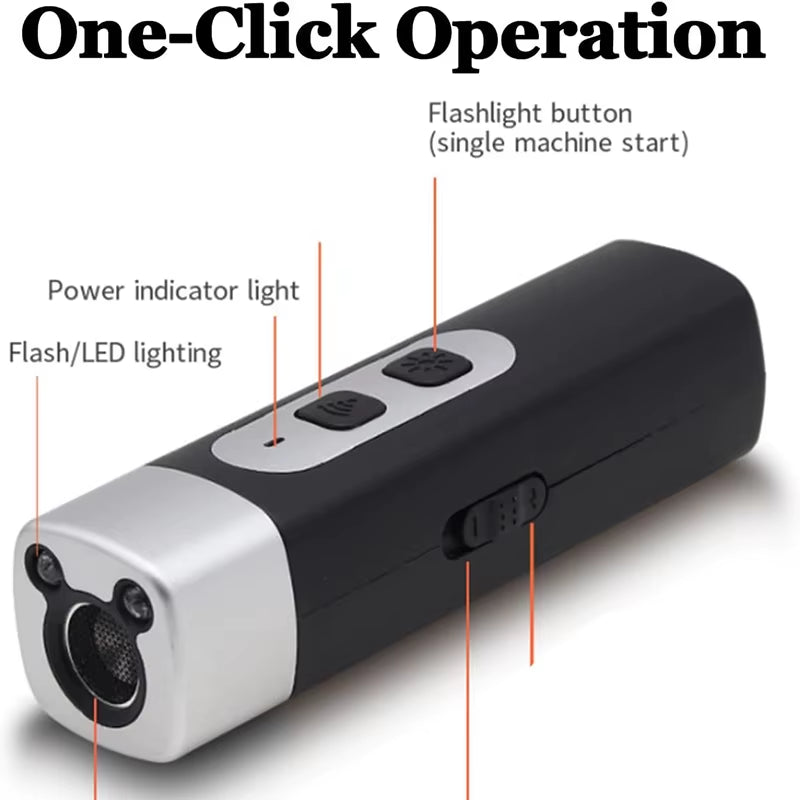 BarkShield Pro: Ultrasonic Dog Repellent with HD Display & LED Flashlight