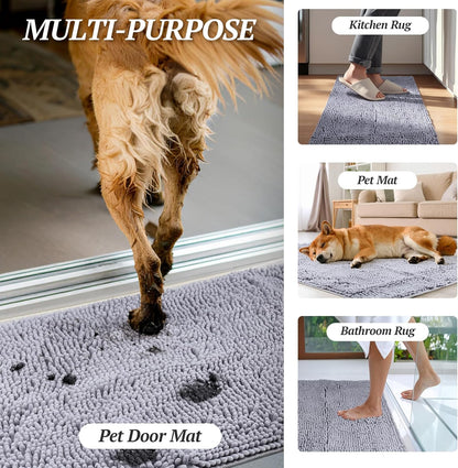 VIVAGLORY Ultra‑Absorbent Dog Door Mat 🐶✨ Mud‑Stopping, Waterproof, Non‑Slip Paw Saver