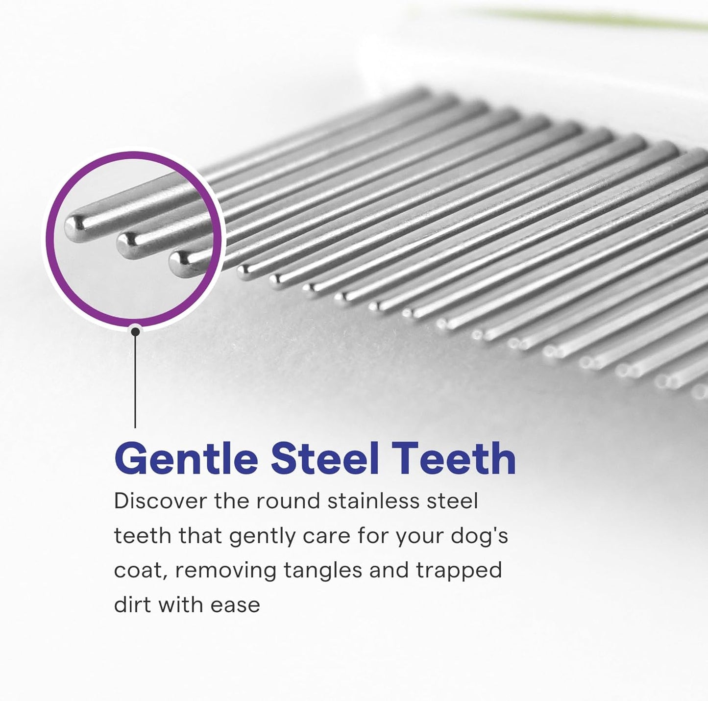 Pet Grooming Comb 🐶🐱✨ Round‑Tip Detangler w/ No‑Slip Handle for Dogs & Cats