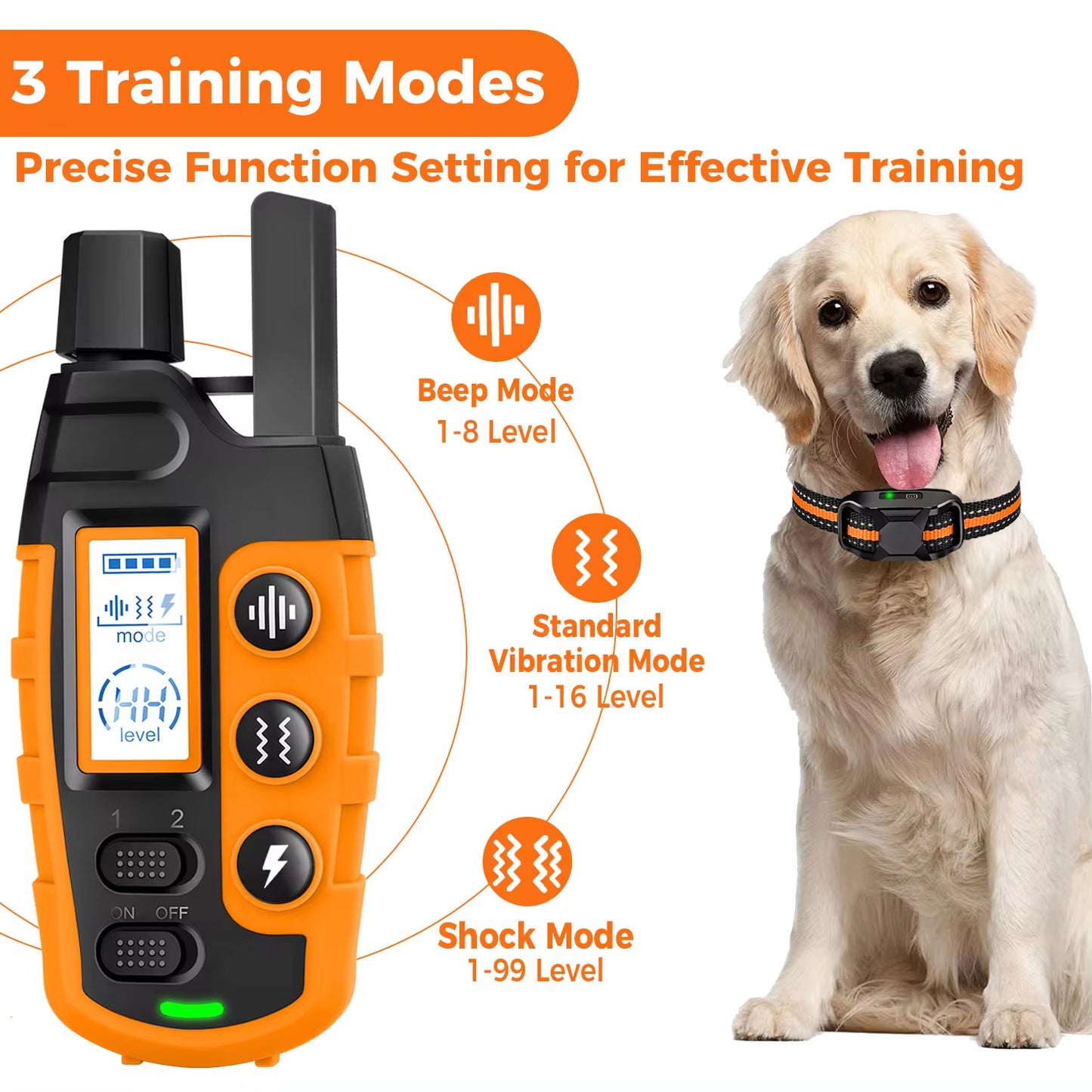 Long‑Range 3300Ft Dog Training Collar – Waterproof Remote, Shock & Vibration  