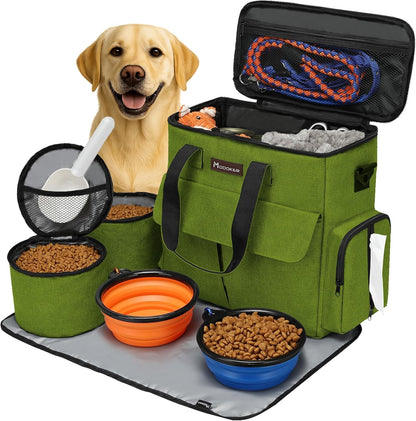 Modoker Dog Travel Bag ✈️🐾 Airline‑Approved Weekend Organizer w/ Bowls & Food Bags