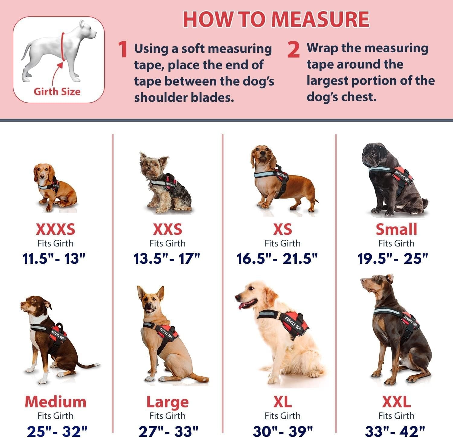 Comfort & Safety for Your Pup: Adjustable Emotional Support Dog Vest Harness - Pink, Large (27-33") with Reflective Straps, Removable Patches, and Convenient Handle