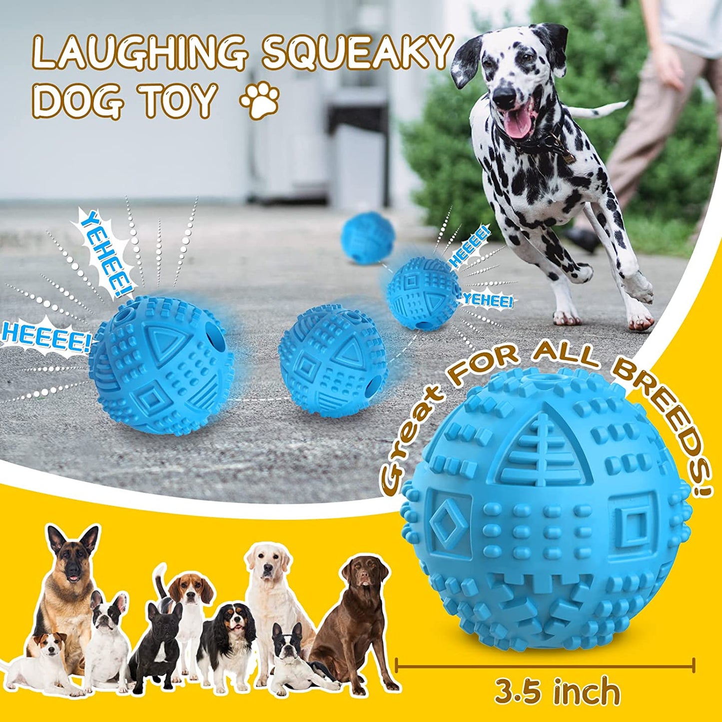 Indestructible Squeaky Treat Dispensing Dog Balls - Ultimate Chew Toys for Large Breeds