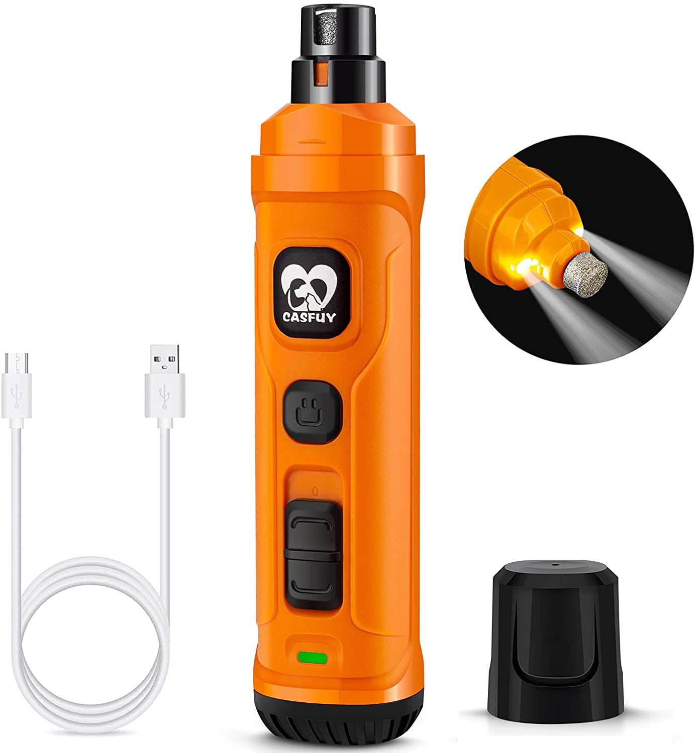 🐾✨ Dog Nail Grinder with 2 LED Lights — Quiet, Powerful, Painless Grooming for Dogs & Cats