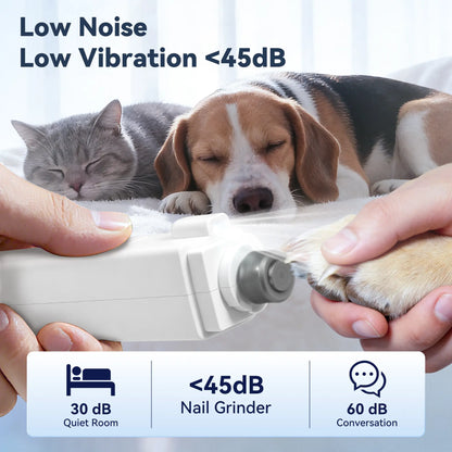 Ultimate 2-in-1 Pet Nail Clipper & Grinder with LED Light - Rechargeable, Quiet, 3 Speeds, Safety Lock & Splash Guard for Dogs & Cats
