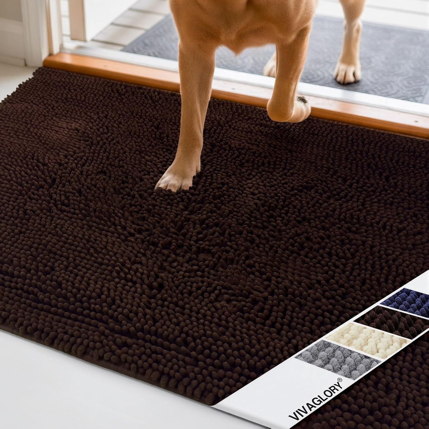 VIVAGLORY Ultra‑Absorbent Dog Door Mat 🐶✨ Mud‑Stopping, Waterproof, Non‑Slip Paw Saver
