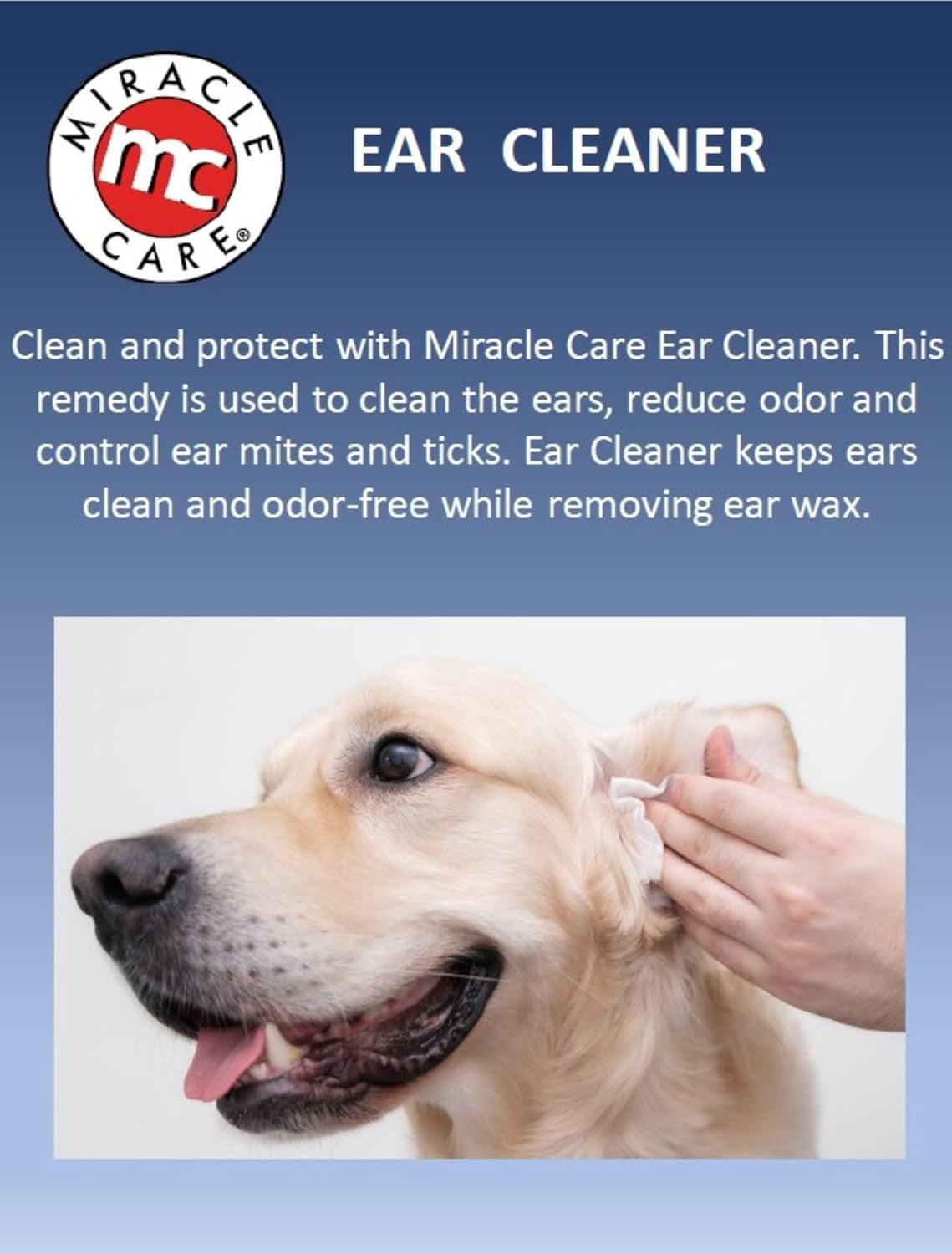 Miracle Care Ear Cleanser 🧼🐾 16oz Gentle Odor‑Reducing Ear Wash for Dogs & Cats