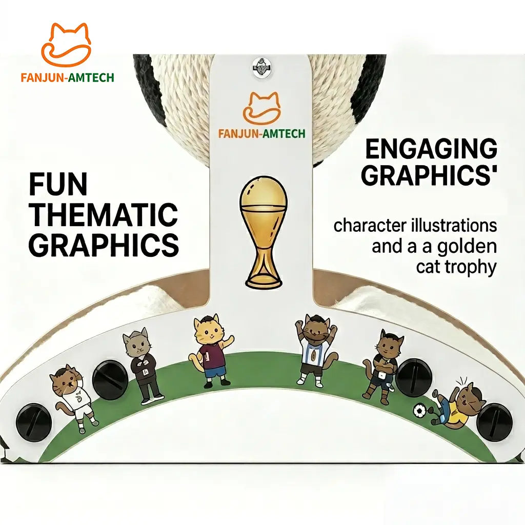 Durable Soccer Ball Cat Scratching Post - Upgraded Corrugated Cardboard Arch Bridge for Endless Fun!