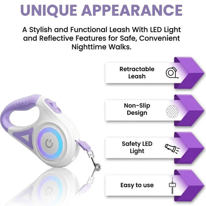 Illuminate Your Night Walks with the Pawzseek LED Retractable Dog Leash – A Game Changer for Safety and Style!