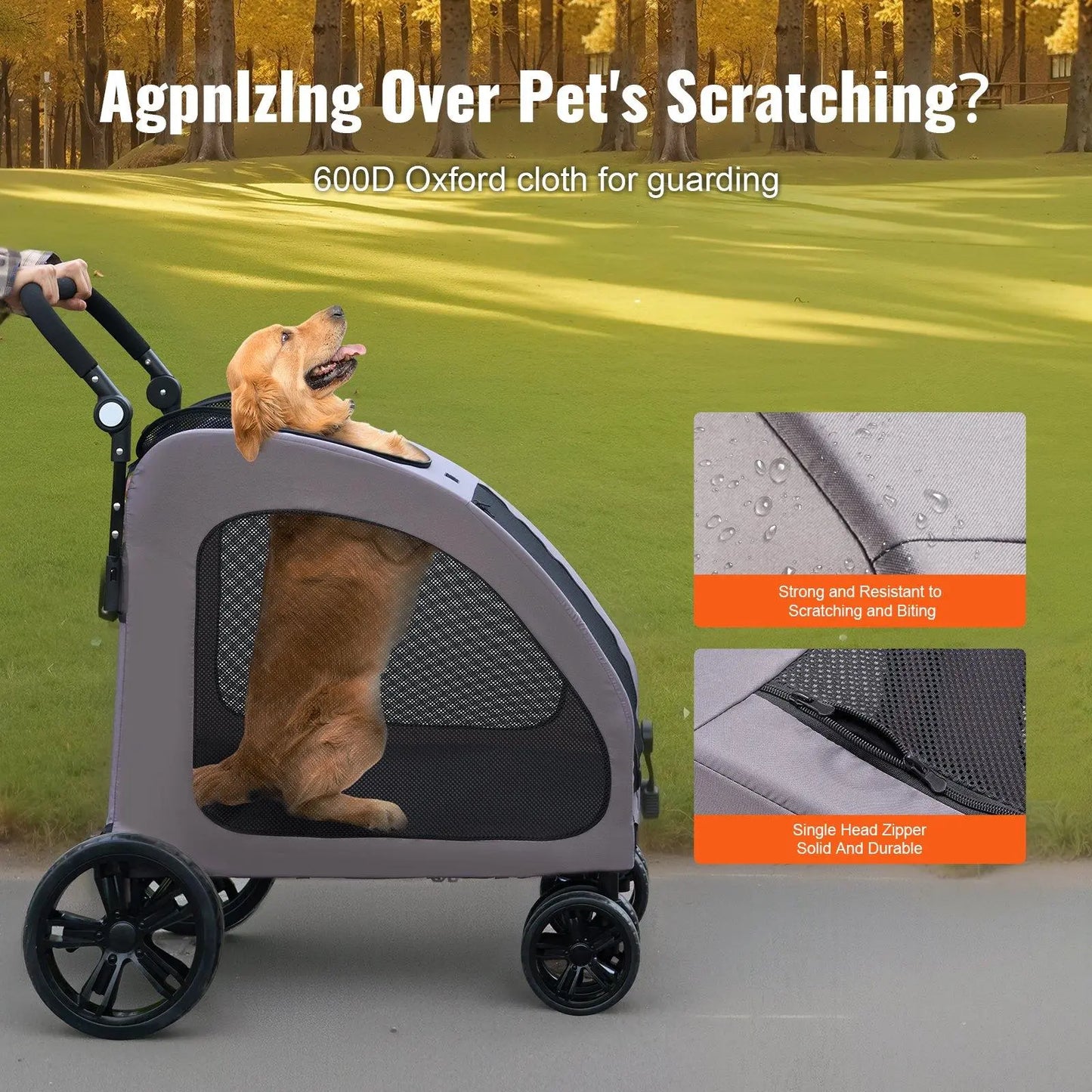 Ultimate Comfort Pet Stroller - 4-Wheel Carrier for Dogs Up to 160 lbs, Perfect for Any Adventure!