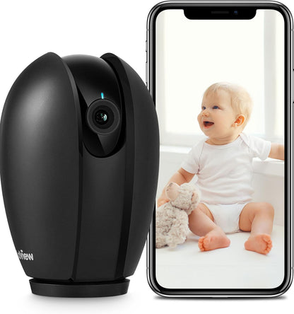 1080P 360° Indoor Security Camera - Smart Baby/Pet Monitor with Motion Alerts, Night Vision, 2-Way Audio, App Control & Alexa Compatibility