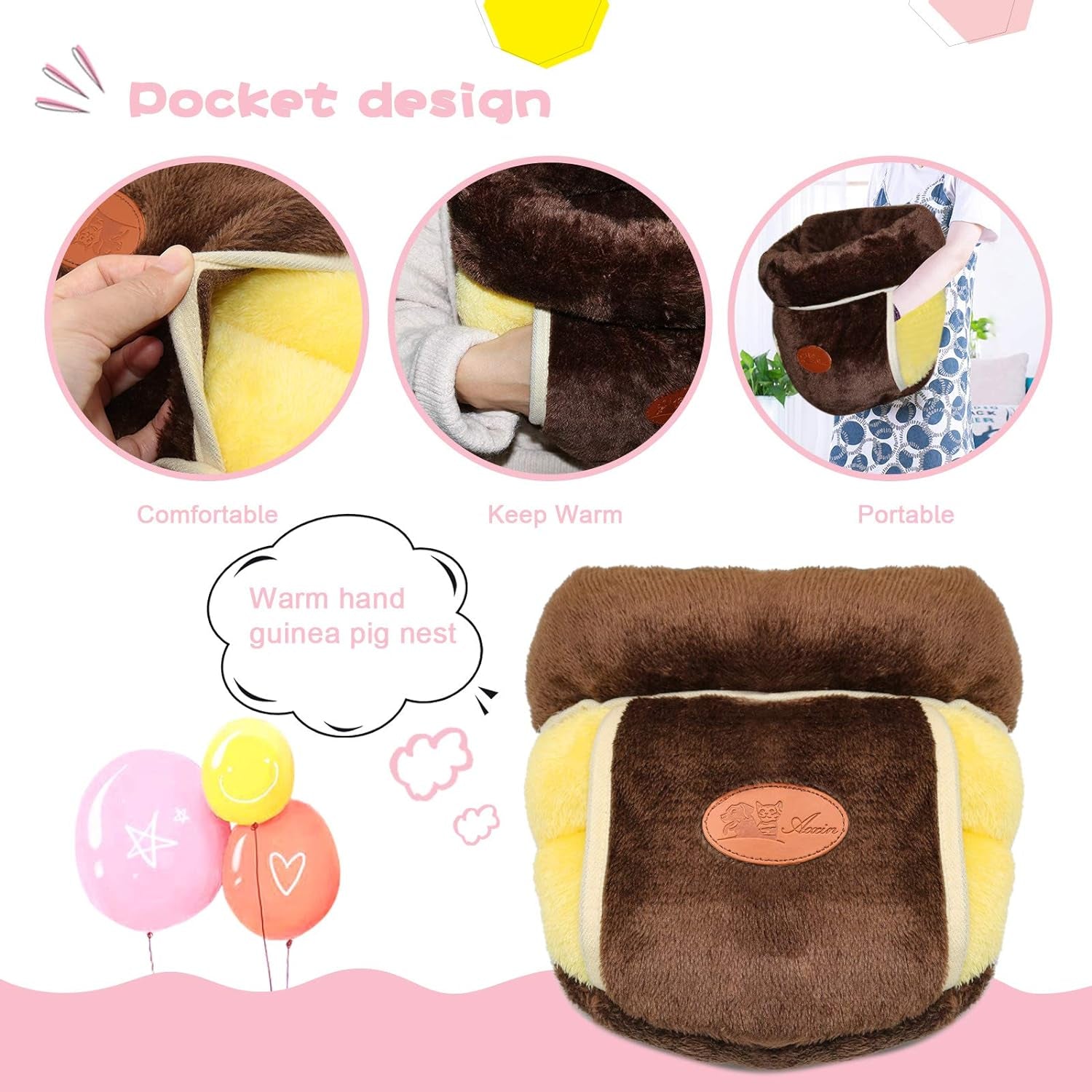 Plush Cuddle Cave Bed 🐹💙 Soft Washable Hideout for Guinea Pigs, Rats & Small Pets