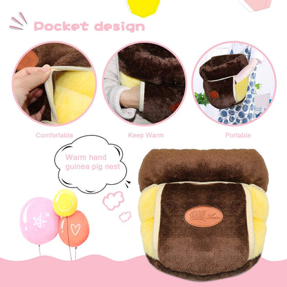Plush Cuddle Cave Bed 🐹💙 Soft Washable Hideout for Guinea Pigs, Rats & Small Pets