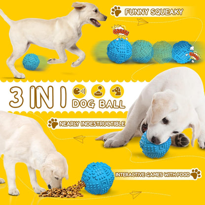 Indestructible Squeaky Treat Dispensing Dog Balls - Ultimate Chew Toys for Large Breeds