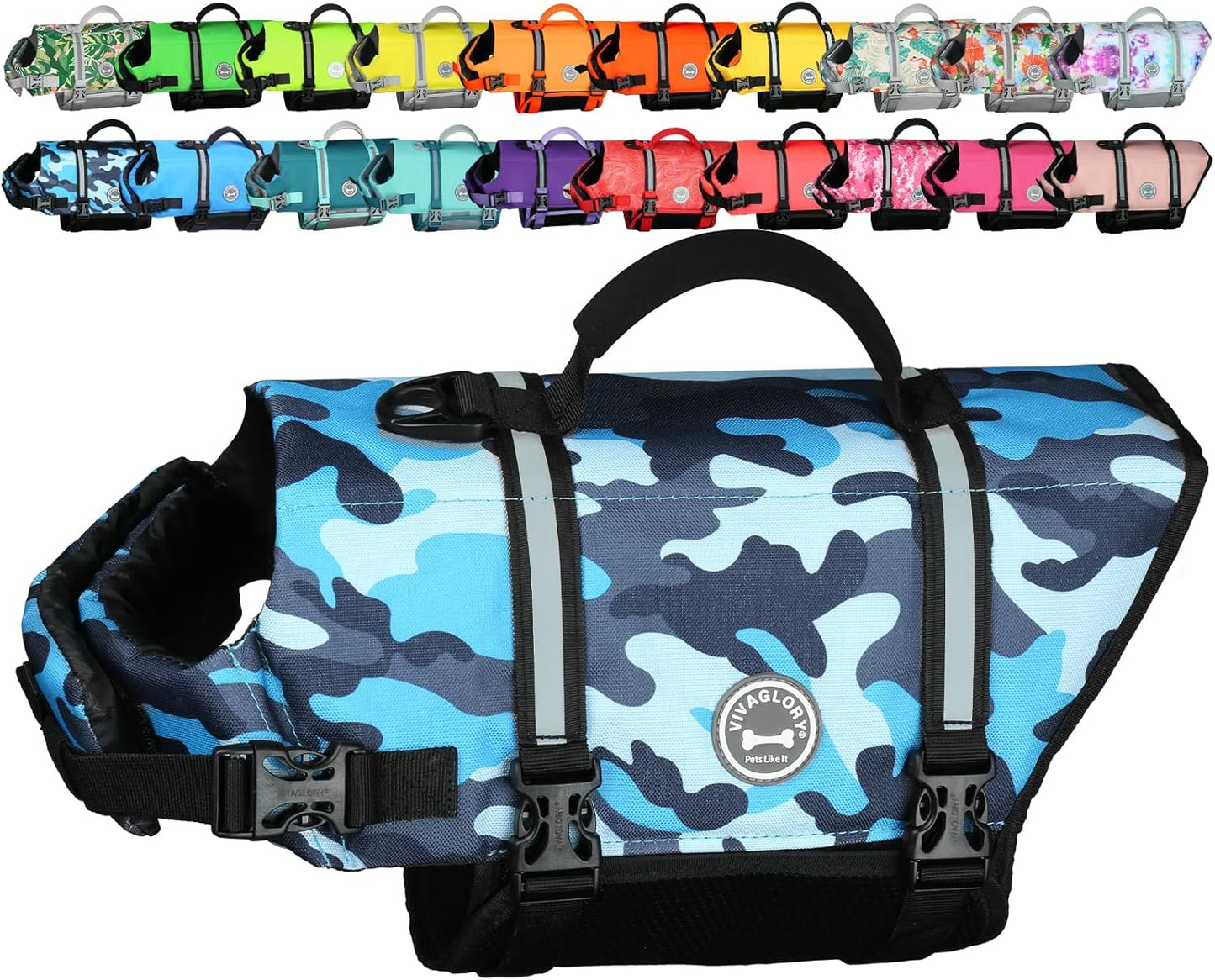 🐶🌊 Rip‑Stop Dog Life Vest — Medium, Blue | Buoyant, Safe & Swim‑Ready with Handle