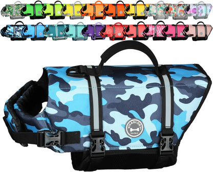 🐶🌊 Rip‑Stop Dog Life Vest — Medium, Blue | Buoyant, Safe & Swim‑Ready with Handle