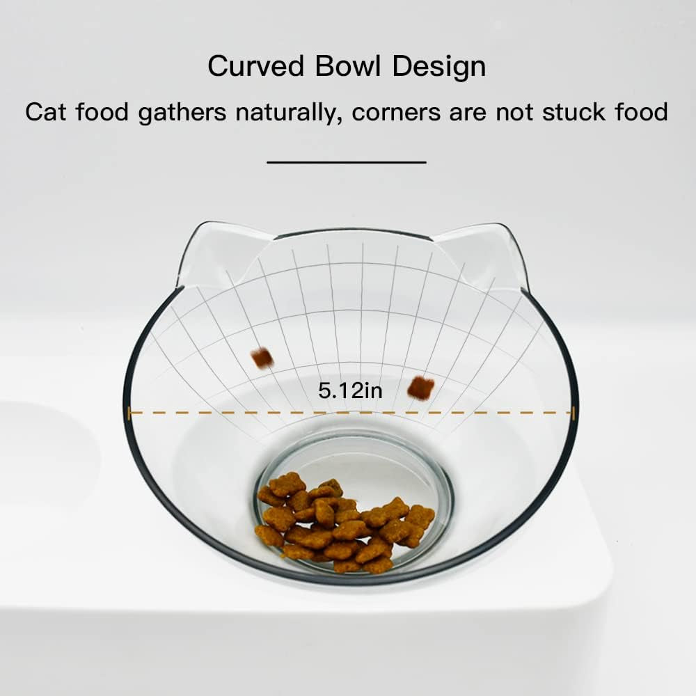 🐶🐱✨ Double Elevated Dog & Cat Bowl Set — 15° Tilted Raised Dishes (Indoor, Small/Medium Pets)