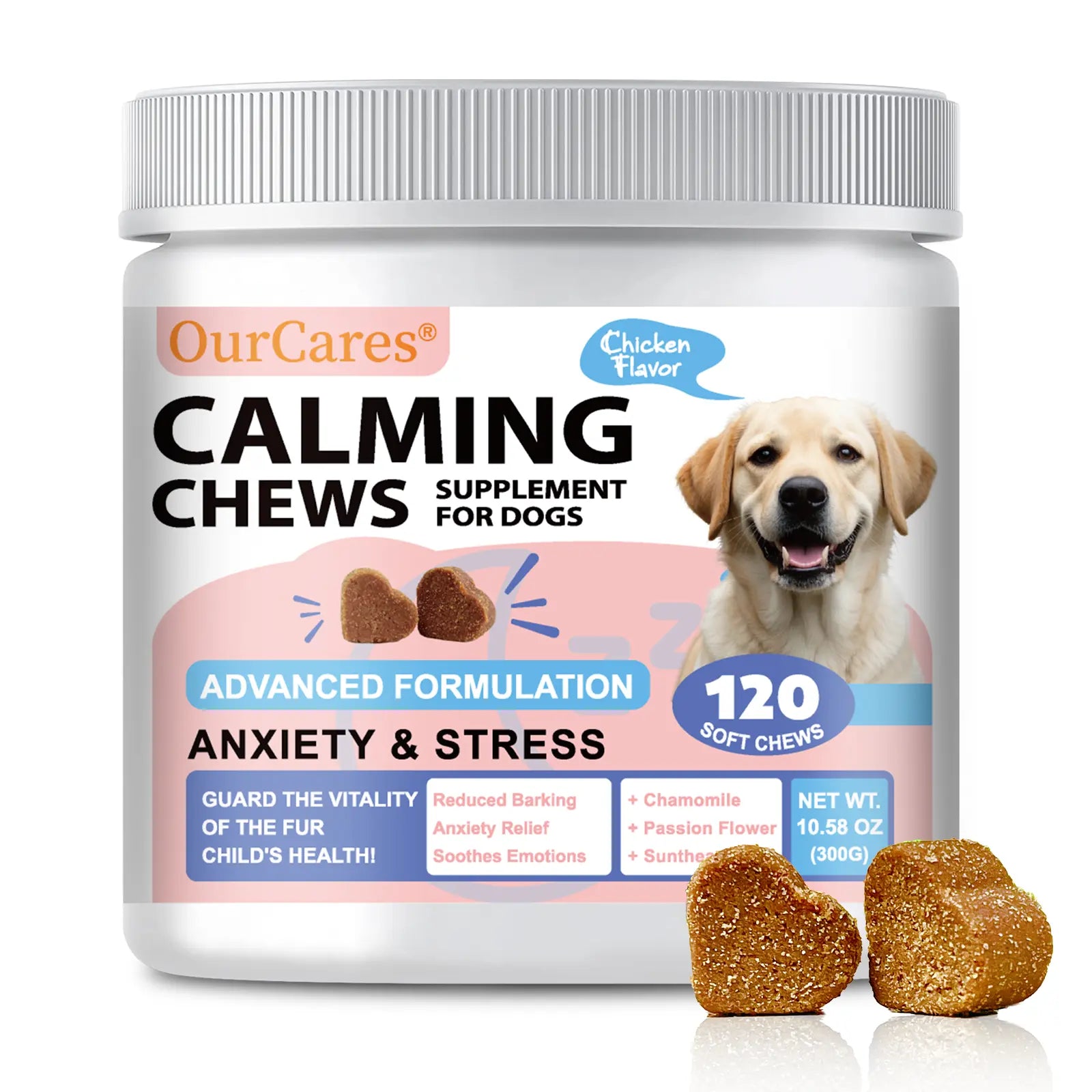 Calm Your Dog Naturally with OURCARES Calming Bites – Soft Chews for Stress Relief and Composure Support
