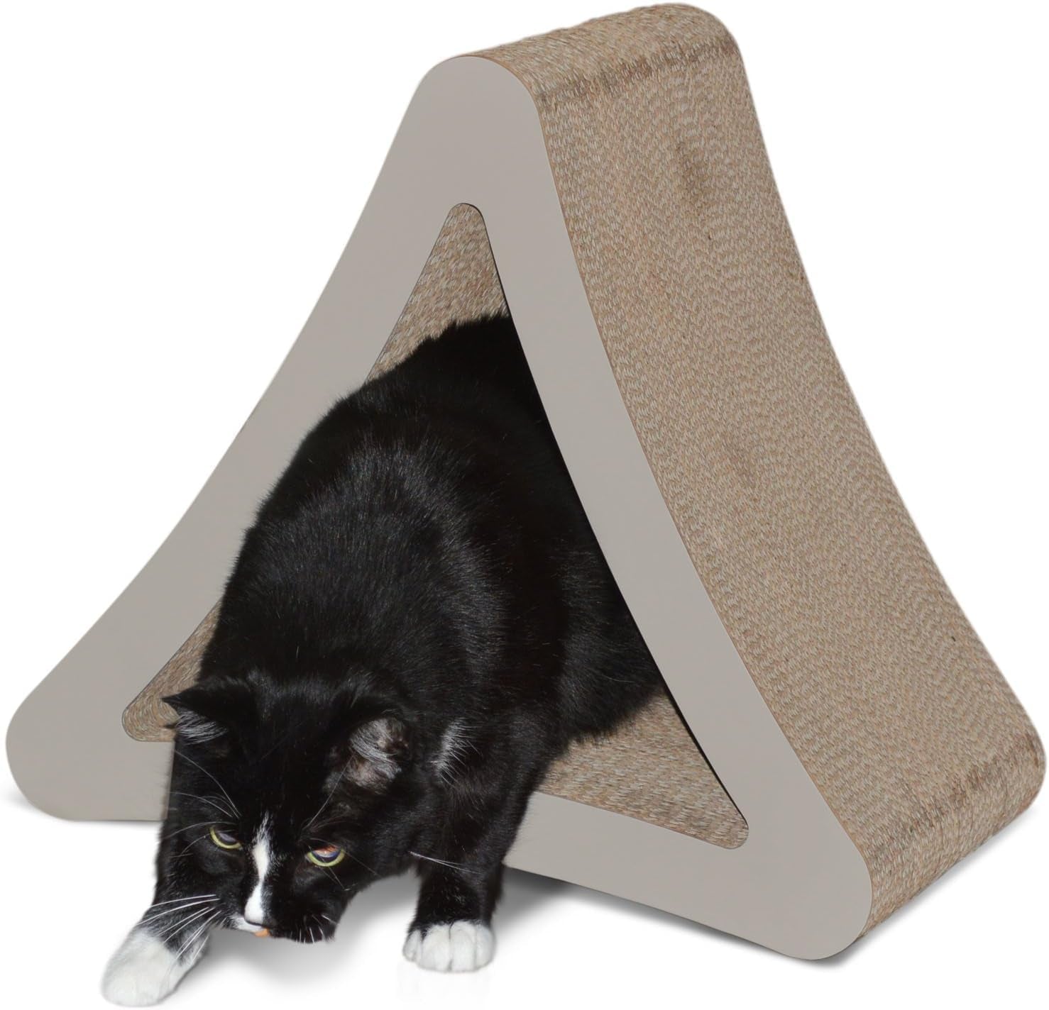 Ultimate 3-Sided Vertical Cat Scratching Post & Lounge - 100% Recyclable Cardboard with 6 Usable Sides, Perfect for Play & Perch!