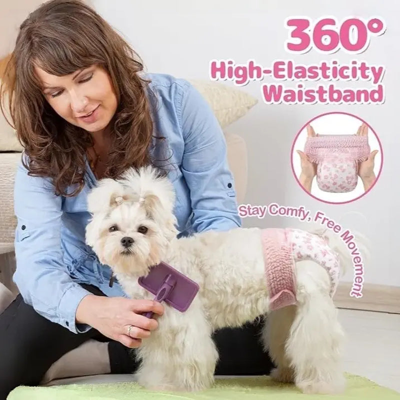 Dono Disposable Female Dog Diapers - 360° Stretchy Waist, Super-Absorbent & Leak-Proof Design for Dogs in Heat - Perfect for Summer Fun & Pet Lovers!