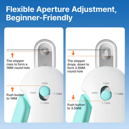 Potaroma Premium Adjustable Cat Nail Clipper with Integrated Nail File - Anti-Splash Grooming Tool for Kittens (Blue)