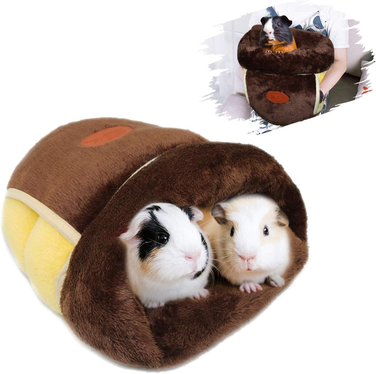 Plush Cuddle Cave Bed 🐹💙 Soft Washable Hideout for Guinea Pigs, Rats & Small Pets