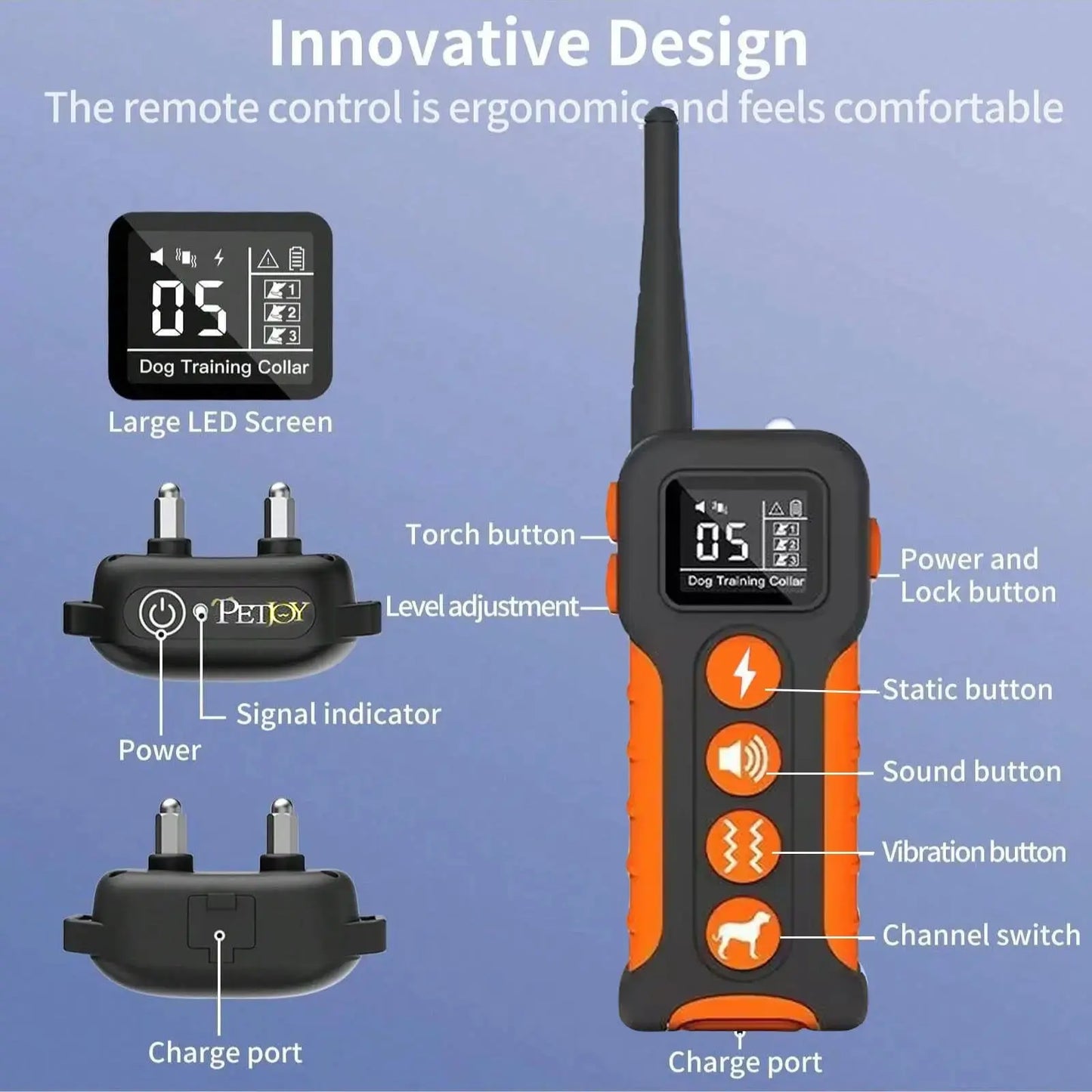 Ultimate 3-Dog Training Collars with Remote - 3300ft Range, Beep/Shock/Vibration Modes, Waterproof & Adjustable for 5-120lbs Dogs!