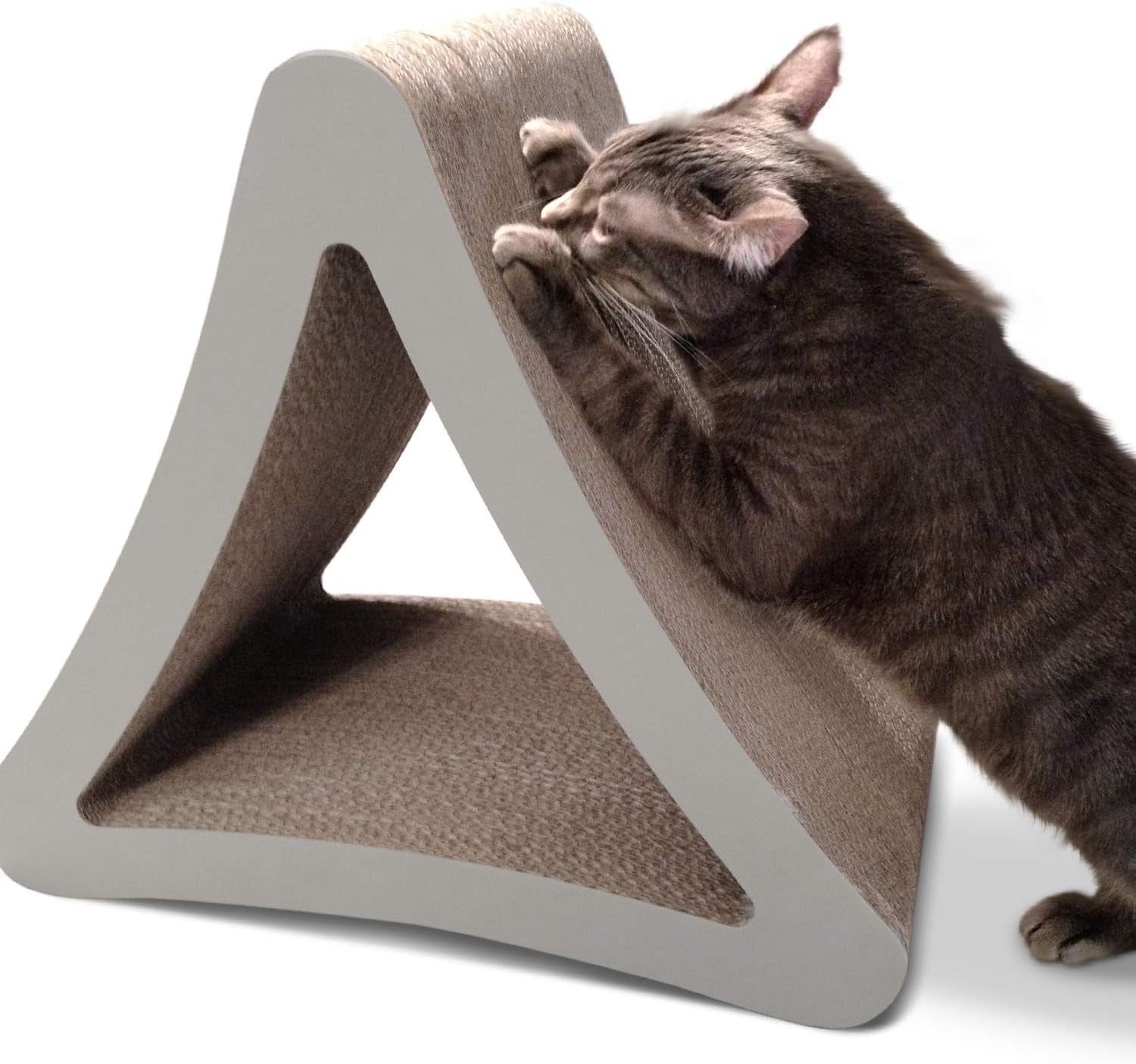 Ultimate 3-Sided Vertical Cat Scratching Post & Lounge - 100% Recyclable Cardboard with 6 Usable Sides, Perfect for Play & Perch!