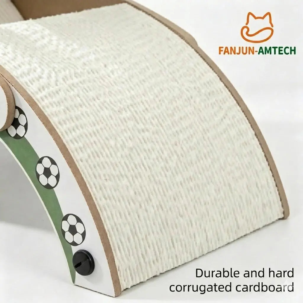 Durable Soccer Ball Cat Scratching Post - Upgraded Corrugated Cardboard Arch Bridge for Endless Fun!