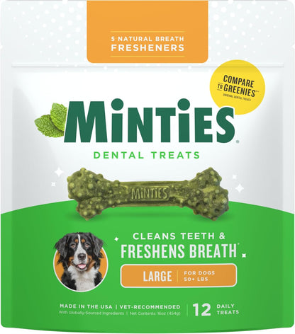 Minty Dental Chews for Dogs 🐶🌿 20ct Vet‑Recommended Treats Clean Teeth & Freshen Breath