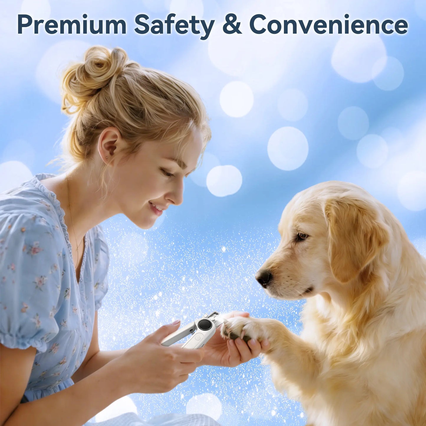 Ultimate 2-in-1 Pet Nail Clipper & Grinder with LED Light - Rechargeable, Quiet, 3 Speeds, Safety Lock & Splash Guard for Dogs & Cats