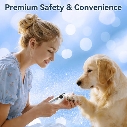 Ultimate 2-in-1 Pet Nail Clipper & Grinder with LED Light - Rechargeable, Quiet, 3 Speeds, Safety Lock & Splash Guard for Dogs & Cats