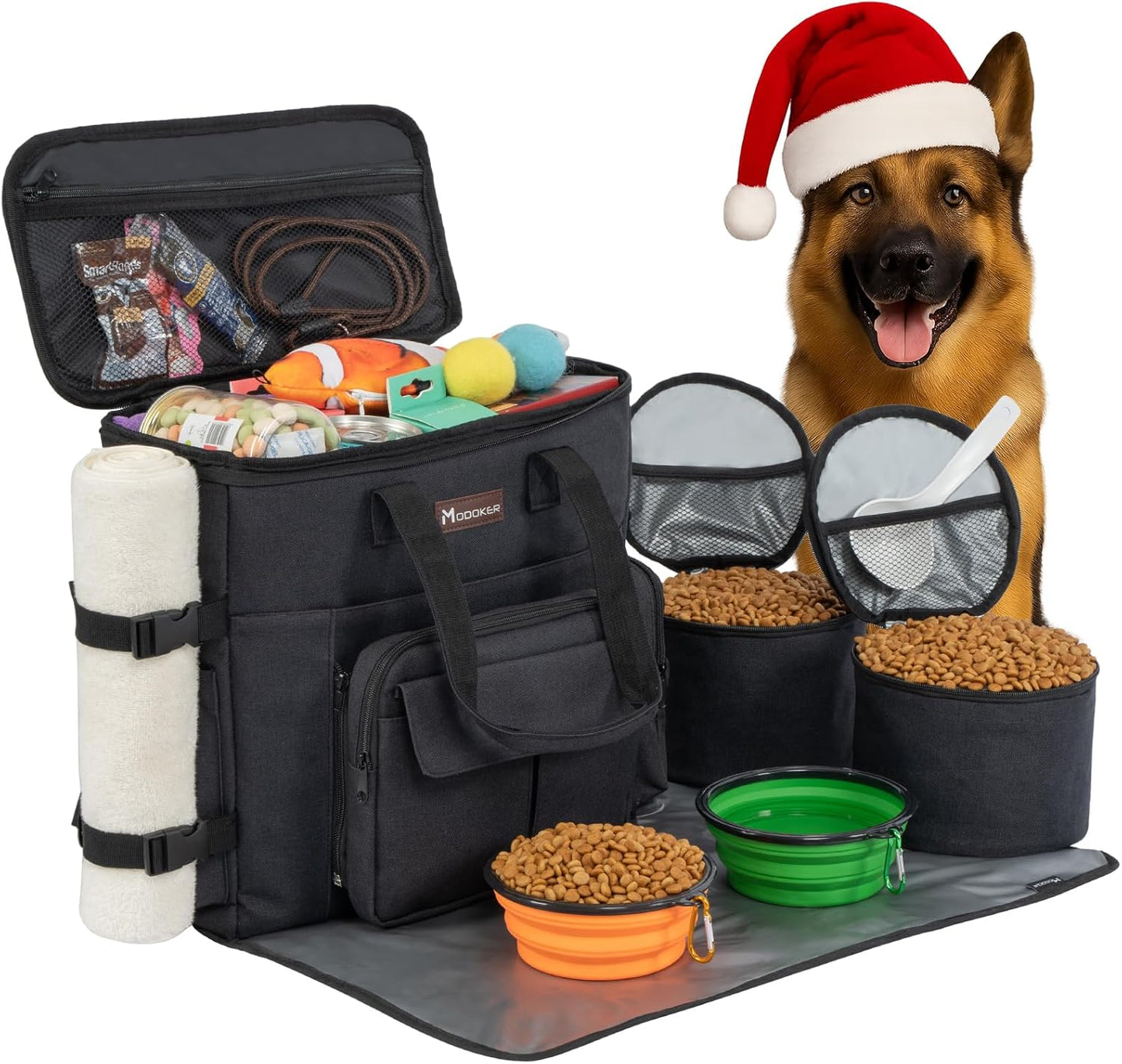 Modoker Dog Travel Bag ✈️🐾 Airline‑Approved Weekend Organizer w/ Bowls & Food Bags