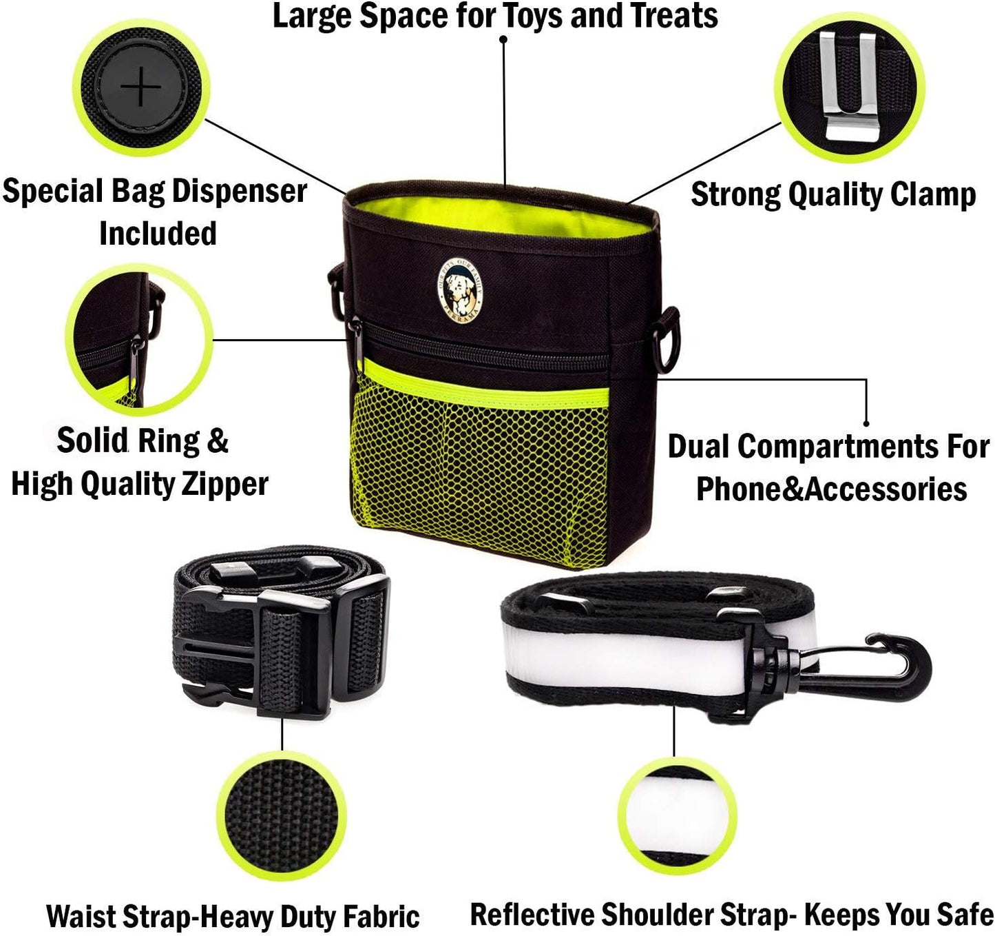 Dog Treat Pouch 🐾✨ 3‑in‑1 Training Kit with Clicker & Travel Bowl