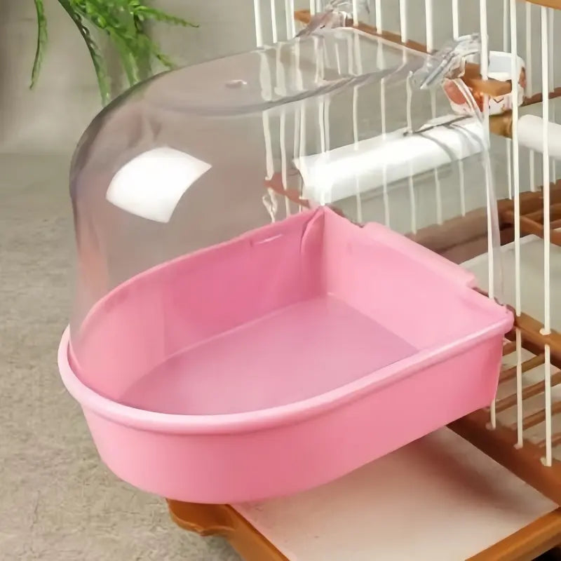Deluxe Hanging Bird Bath with Splash Guard - Perfect for Parrots, Starlings & Small Birds!