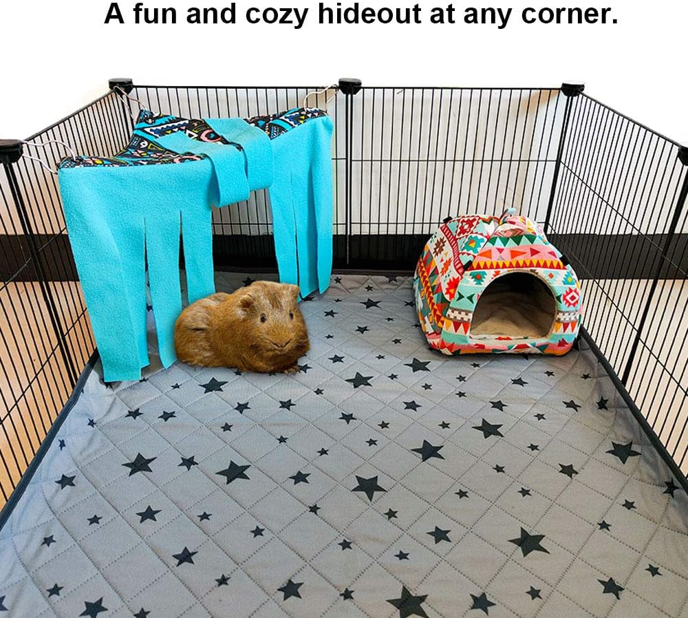 Reversible Corner Hideout Hammock 🐹🌿 Cozy Fleece Forest for Guinea Pigs & Small Pets