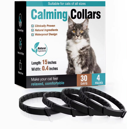 Adjustable Calming Collars – Pheromone Anxiety Relief for Dogs & Cats, 3/4 Pack  