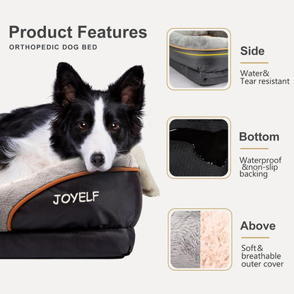 JOYELF Orthopedic Dog Bed 🐾💤 Memory Foam Sofa w/ Bolsters & Washable Cover