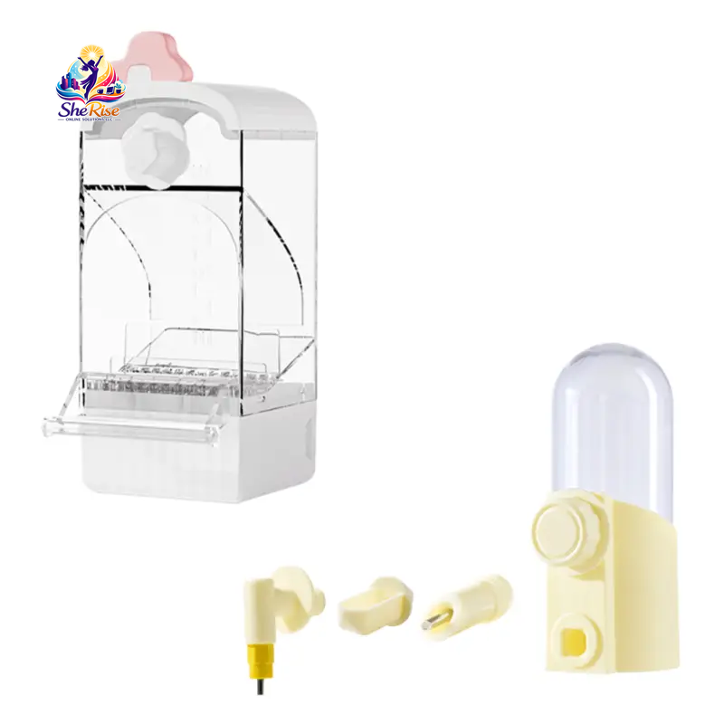 BUCATSTATE Large-Capacity Automatic Bird Feeder - Spill-Free Transparent Design with Auto Dispense and Husk Filter for Budgies