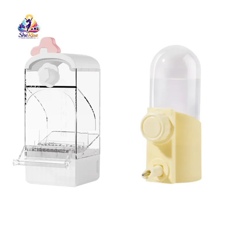 BUCATSTATE Large-Capacity Automatic Bird Feeder - Spill-Free Transparent Design with Auto Dispense and Husk Filter for Budgies