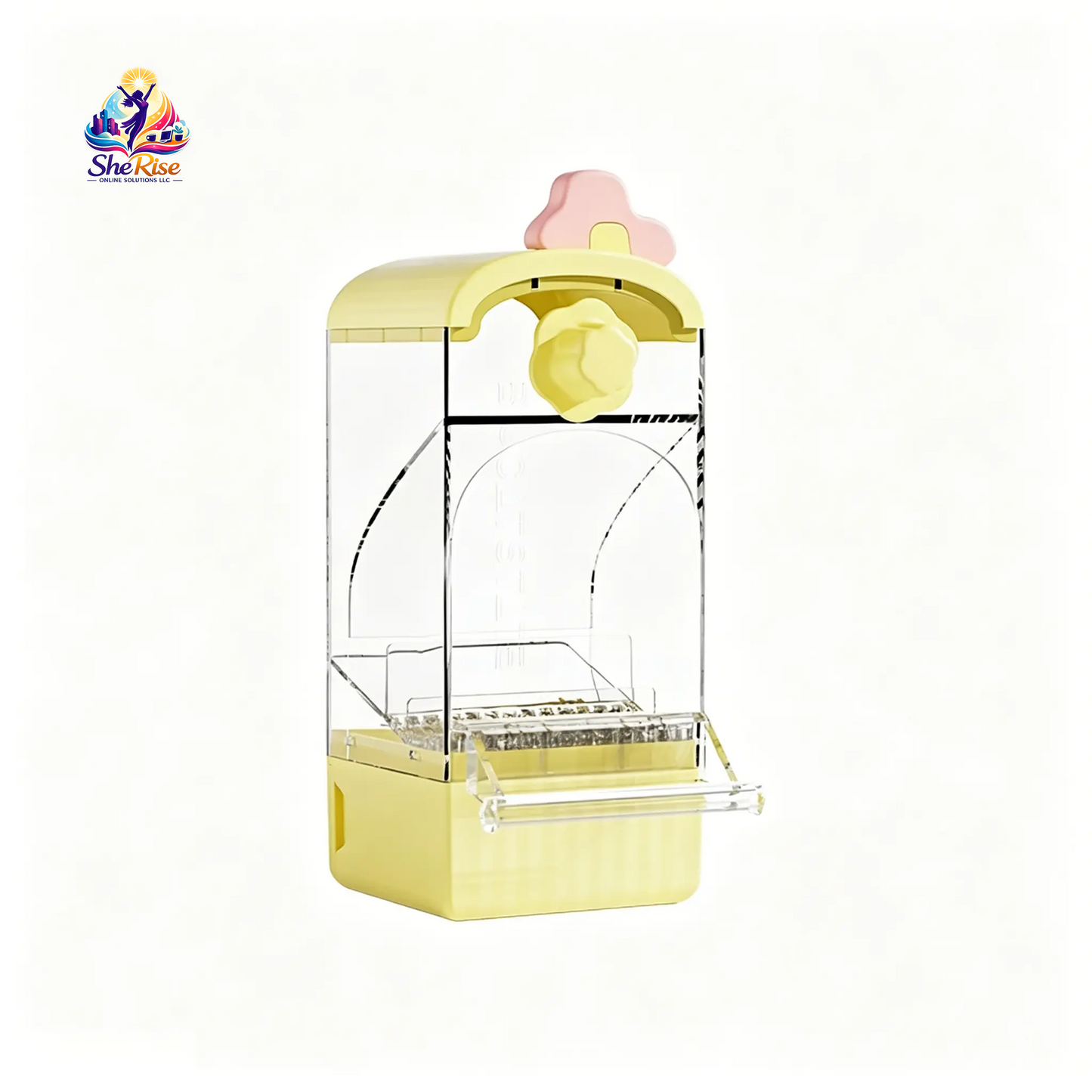 BUCATSTATE Large-Capacity Automatic Bird Feeder - Spill-Free Transparent Design with Auto Dispense and Husk Filter for Budgies
