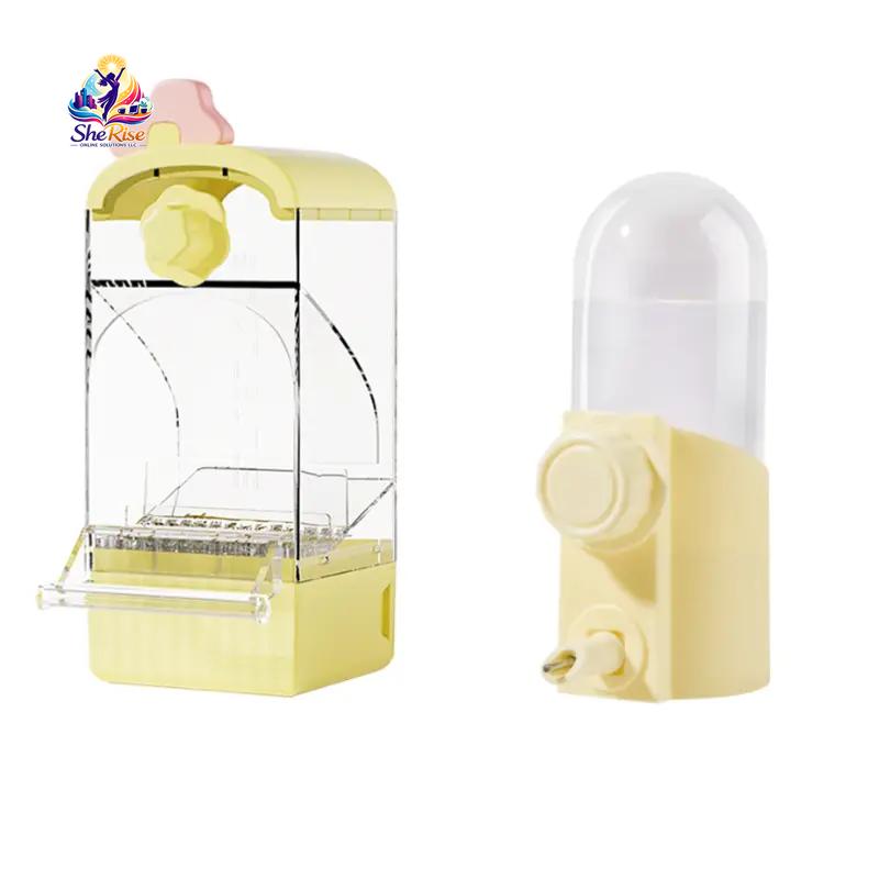 BUCATSTATE Large-Capacity Automatic Bird Feeder - Spill-Free Transparent Design with Auto Dispense and Husk Filter for Budgies