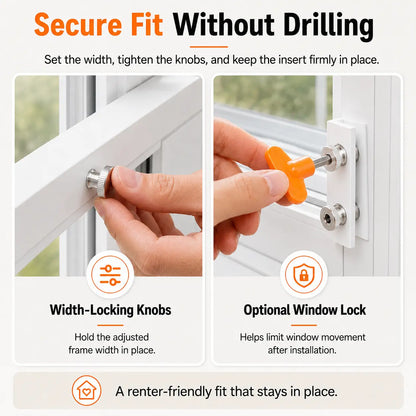 Jubitail No-Drill Cat Door Insert for Vertical Sash Windows – Easy Access for Cats (Fits 23.5–37.5 In)