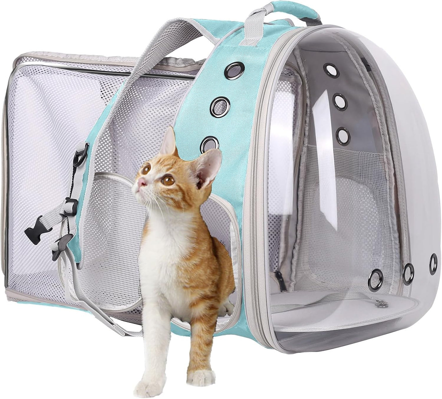 🐱🚀 Back‑Expandable Cat Backpack Carrier — Space Capsule Bubble Window (Up to 12 lbs)
