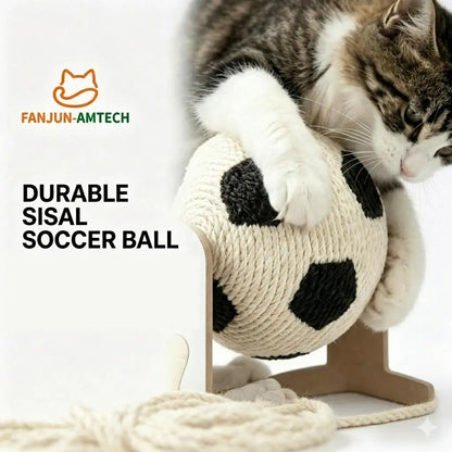 Durable Soccer Ball Cat Scratching Post - Upgraded Corrugated Cardboard Arch Bridge for Endless Fun!
