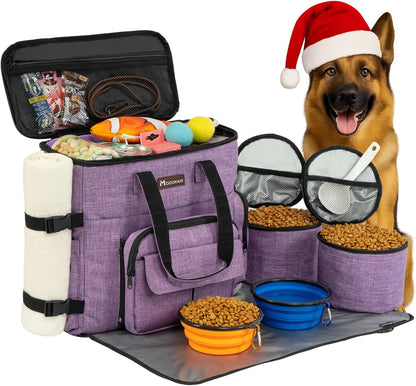 Modoker Dog Travel Bag ✈️🐾 Airline‑Approved Weekend Organizer w/ Bowls & Food Bags